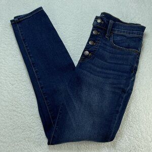 J. Crew Jeans Womens Sz 26 Blue High Rise Ankle Dark Wash Button Fly 26x27